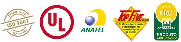 Certificações Sparflex: ISO 9001, UL, ANATEL, Top Five e CRC Petrobras